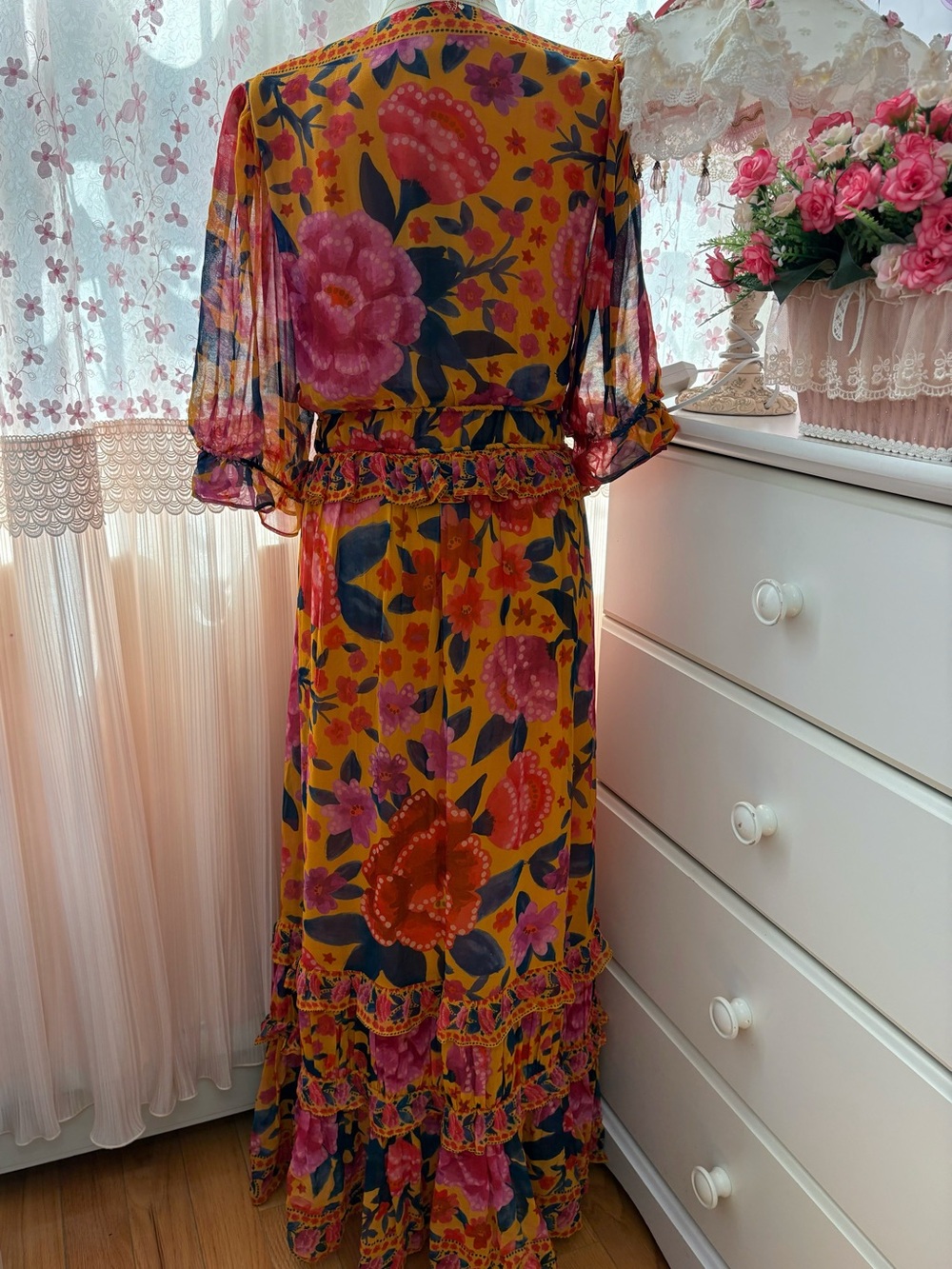 Farm Rio Floral Dream Short Sleeve Maxi Dress - Picture 5 of 7